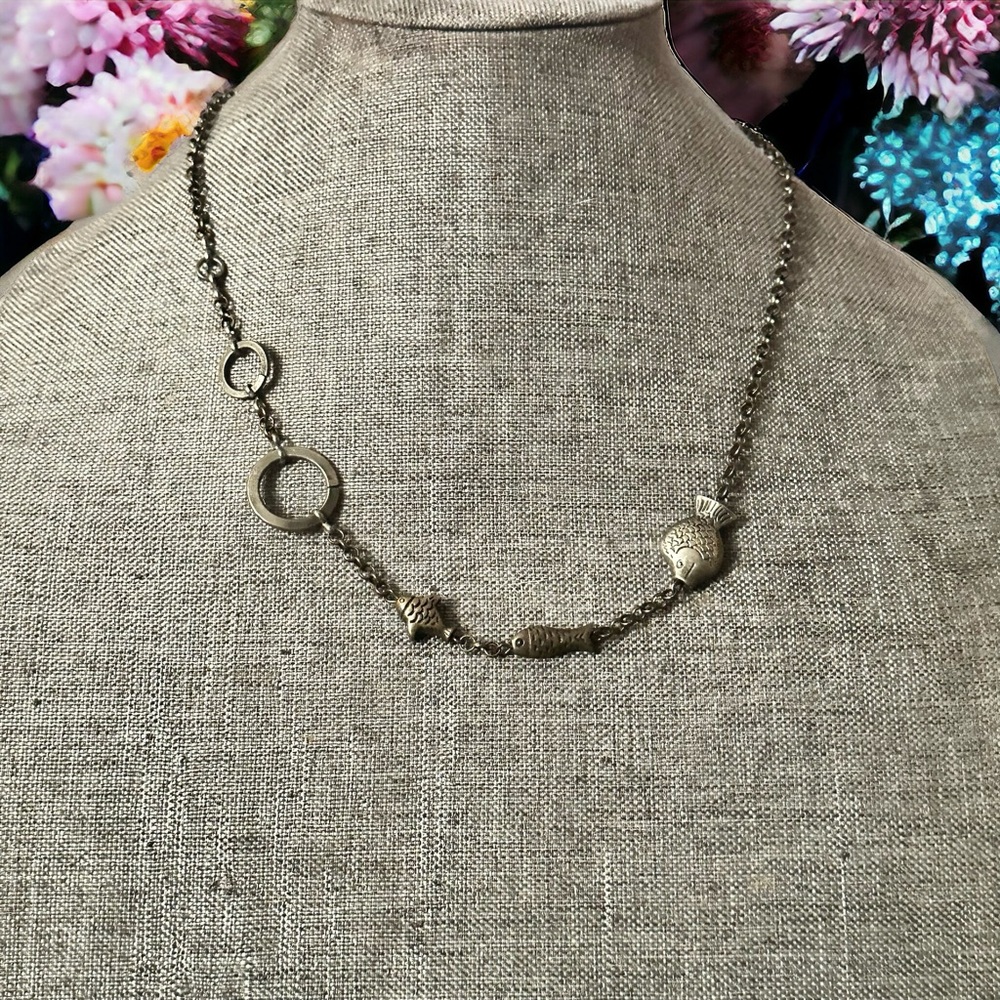 Vintage Perch fish necklace